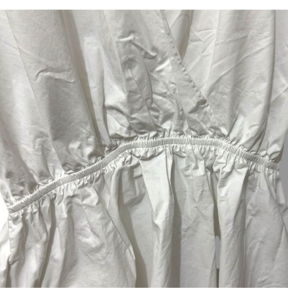 Zara | NWOT Turkey 100% Cotton White Poplin Wrap Shirt Dress (size M) - Picture 6 of 15